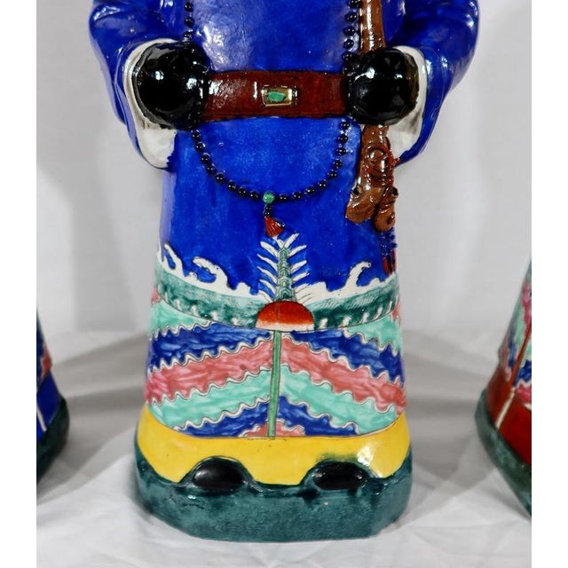 Mandarin Dignitary Statues in Earthenware, China, 1980s, Set of 3 For Sale - Image 14 of 18