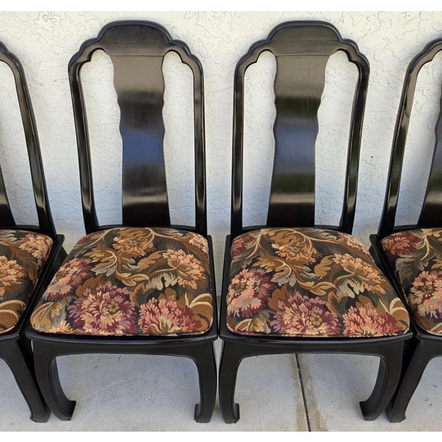 Vintage Bernhardt Chinoiserie Ming Dining Chairs Set of 8 For Sale - Image 9 of 16