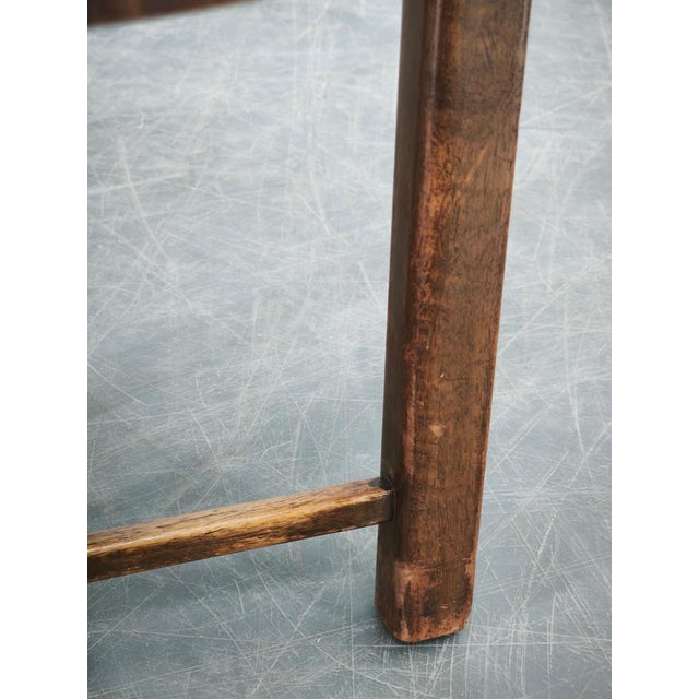 Wood Art Deco Beechwood Stool with Bouclé Upholstery, Czech, 1930s For Sale - Image 7 of 9