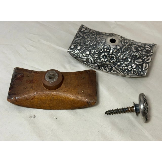 Antique Ornate Tiffany & Co. Silver Wood Repousse Ink Blotter Desk Top Article For Sale - Image 11 of 13