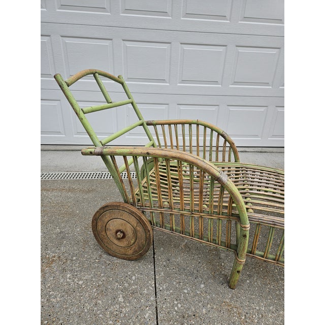 Antique Weathered Green Chaise Lounge For Sale - Image 11 of 13