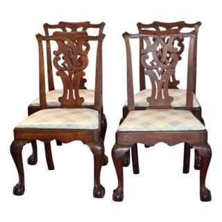 Set of 4 19th Century English Mahogany Chairs For Sale