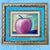 Post Modern Still Life, "Apple" Oil on Canvas With Carved Wood Frame For Sale In Palm Springs - Image 6 of 7