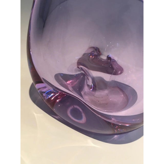 Glass Circa 1970 French Glass Purplish-Colored Pear-Shaped Vase For Sale - Image 7 of 13