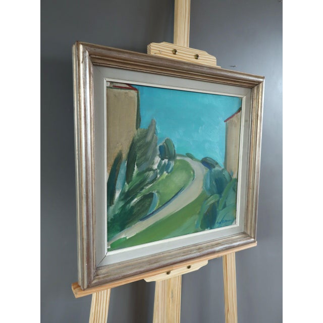 Mid 20th Century Mid-Century Modern 'Hillside Pathway' Vintage Swedish Original Landscape Oil Painting, Framed For Sale - Image 5 of 11
