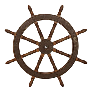 Antique Eight Spoke Hardwood and Iron Ship's Wheel