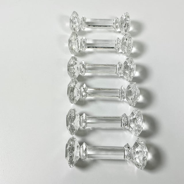 1980s Vintage Hollywood Regency Chippendale English Crystal Knife Rests After Ralph Lauren - Set of 6 For Sale - Image 4 of 9
