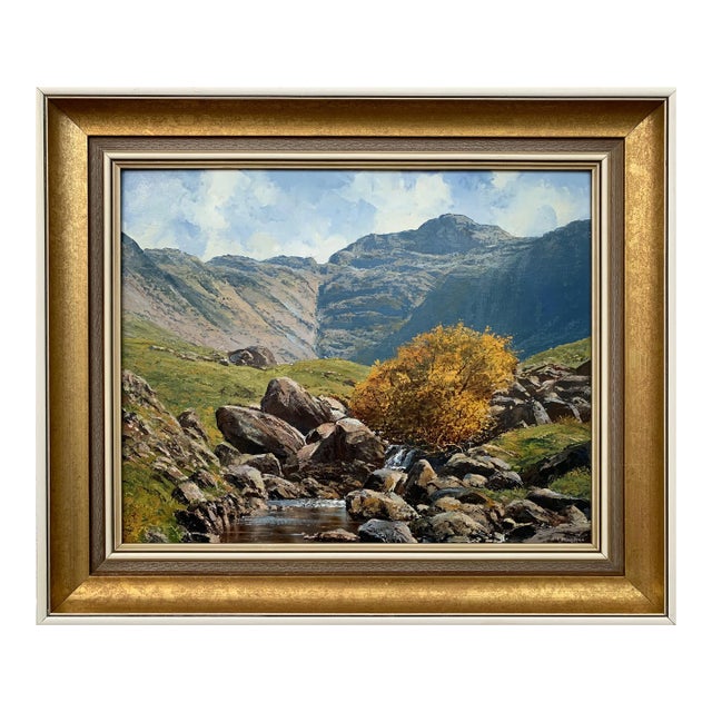 Vintage Oil Painting of the English Lake District by Modern British Landscape Artist, 1986 For Sale