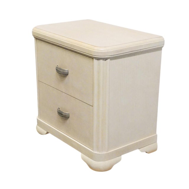 CENTURY FURNITURE Cashmere Collection Contemporary Coastal Pickled Wood 28" Nightstand 28.25" High 28.5" Wide 18" Deep We...
