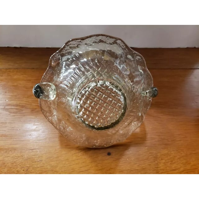 1970s Vintage Glass Handled "Basket Look" Bowl For Sale - Image 5 of 5
