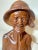 Brown Antique 1800's Hand Carved Wooden Japanese Elder Old Man Bust Sculpture Statue For Sale - Image 8 of 12