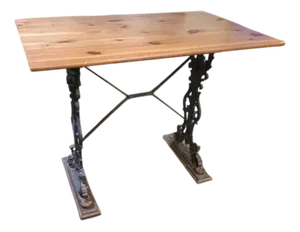 Victorian Hand Painted Cast Iron Garden Tables, Set of 2