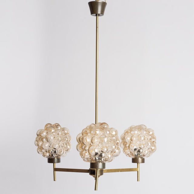 Mid-Century Modern Bubble Chandelier attributed to Helena Tynell for Glashütte Limburg, Germany, 1960 For Sale - Image 3 of 5