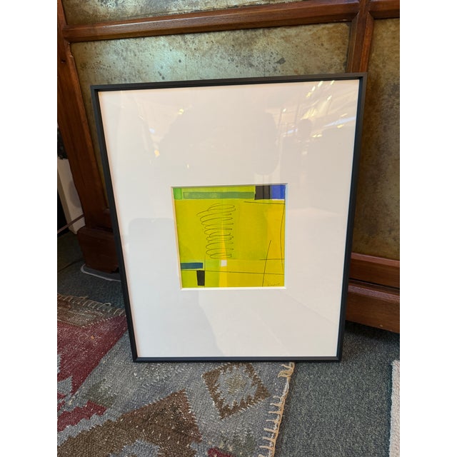 Yellow Isabel Wyatt "Yellow Green Colorform" Original Painting, Signed For Sale - Image 8 of 11
