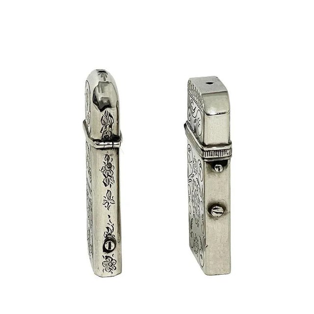 Metal Dutch Silver Match Vestas, 19th Century, Set of 2 For Sale - Image 7 of 10