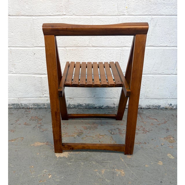 Mid-Century Modern Drop Leaf Hide a Way Table W/ Four Folding Chairs For Sale - Image 14 of 18
