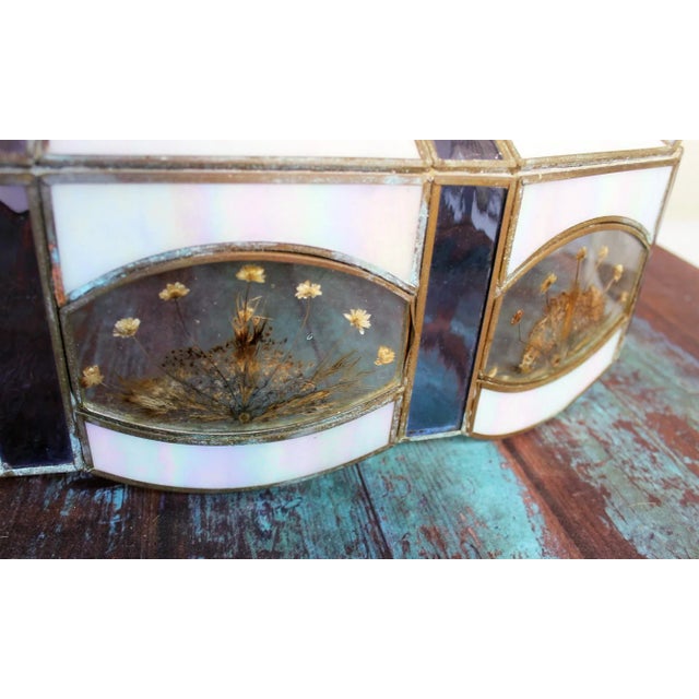 Mid 20th Century Vintage Slag Glass Flower Pendant Lights - a Pair For Sale - Image 4 of 13