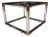 Vintage brass and chrome plated tube steel side, end table, or nightstand, with tiered two-tone smoked and bronze tinted...