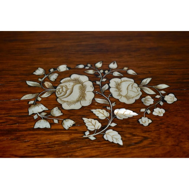 Antique Inlaid Mother of Pearl Rosewood Lap Desk For Sale - Image 11 of 13