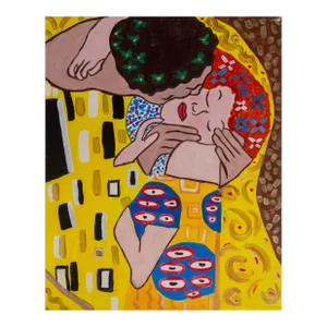 The Kiss (after Klimt), Unknown Artist Acrylic on Canvas