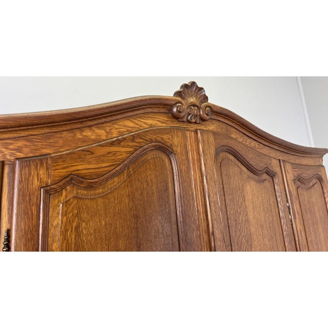 Vintage French Louis XVI Style Wardrobe in Oak For Sale - Image 10 of 15