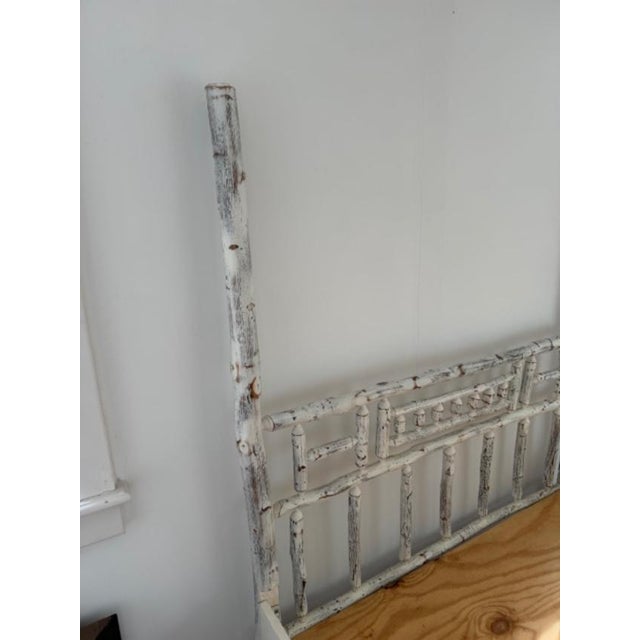 Rustic Painted White Birch Full Bed For Sale - Image 3 of 6