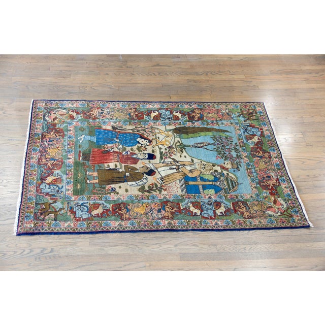 Early 20th Century Pictorial Isfahan Rug For Sale In Chicago - Image 6 of 15