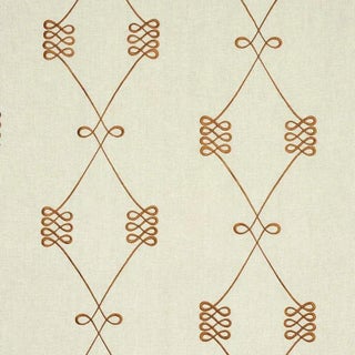 Sample - Schumacher Nicolette Embroidery Fabric in Natural For Sale