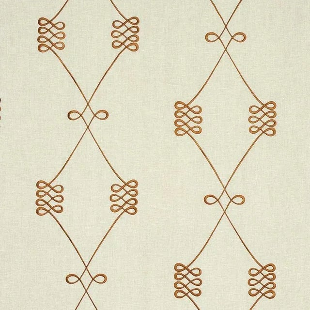 Sample - Schumacher Nicolette Embroidery Fabric in Natural For Sale