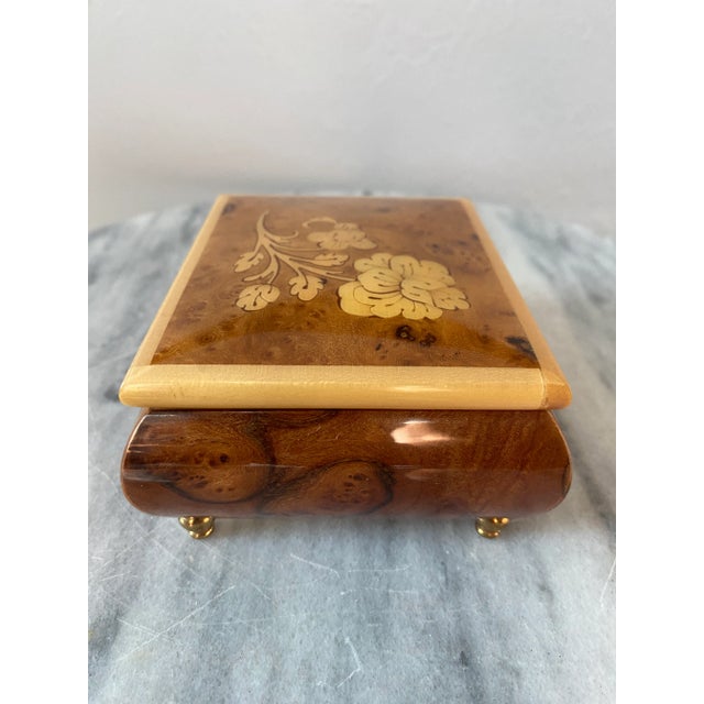 Late 20th Century “Romance” Italian Wooden Music Jewelry Box For Sale - Image 4 of 8