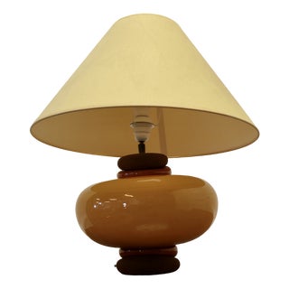 Large Pebble and Rich Yellow Glass Sideboard Lamp, 1960s For Sale