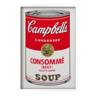 Sunday B. Morning after Andy Warhol, Campbells Consomme Soup, Silkscreen Print, Framed For Sale