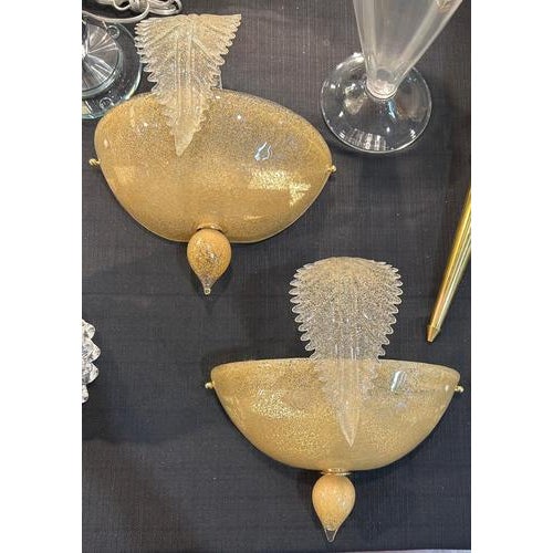 Golden Murano Glass Wall Sconces by La Murrina, 1990, Set of 2 For Sale - Image 10 of 11