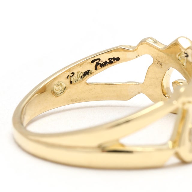 Tiffany & Co Paloma Picasso Tri-Heart Band Ring, 18k Yellow Gold, Ring Size 8 For Sale In Greensboro - Image 6 of 7