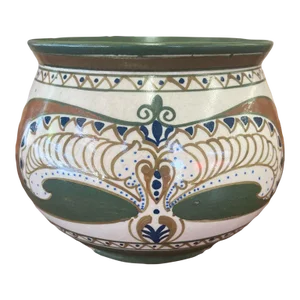 Vintage Hand Painted Ceramic Pot, Imported From Holland