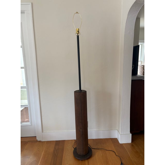 Industrial Industrial Floor Lamp Made From Repurposed Old Conveyor Belt For Sale - Image 3 of 12