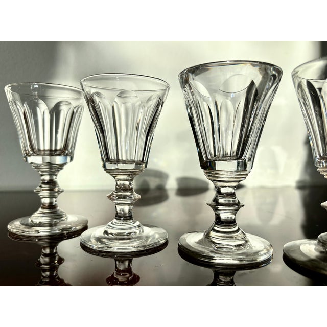 Crystal Glasses in the style of Montcenis, Early-Mid 19th‑Century, Set of 8 For Sale - Image 3 of 16