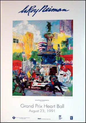 1990s LeRoy Neiman Denver Grand Prix Heart Ball Poster