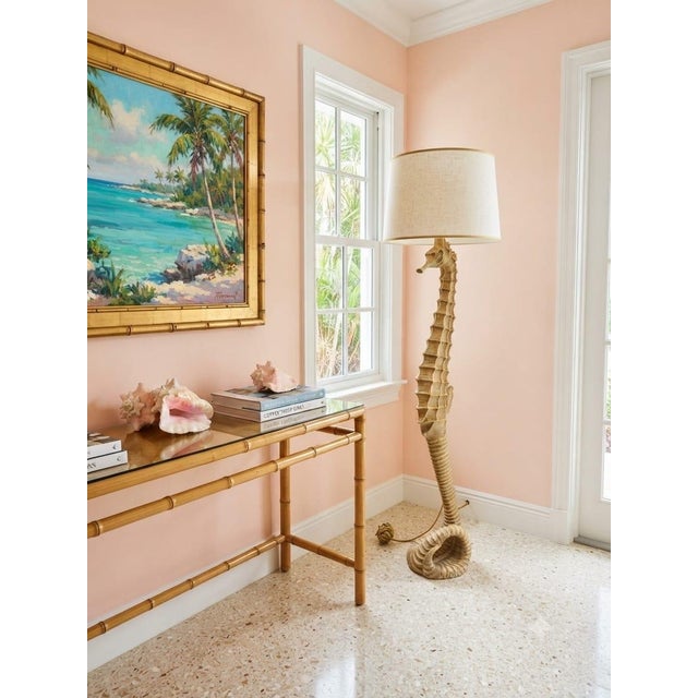 Vintage Sculptural Resin Seahorse Floor Lamp For Sale - Image 9 of 12