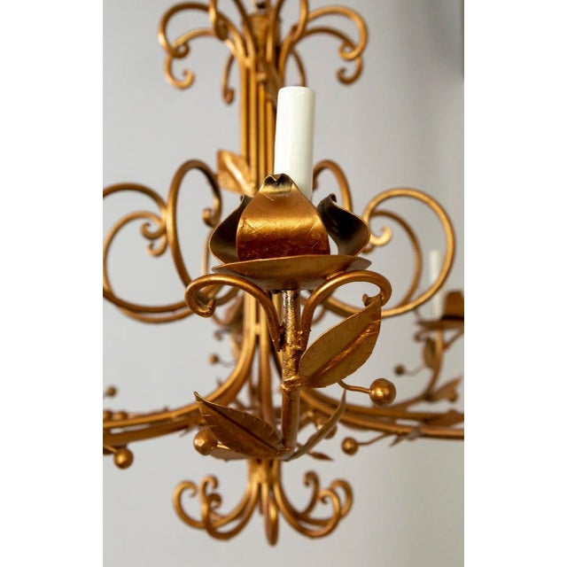 Late 20th Century Rose Gold 8-Light C-Curve Berry Chandelier For Sale In San Francisco - Image 6 of 10
