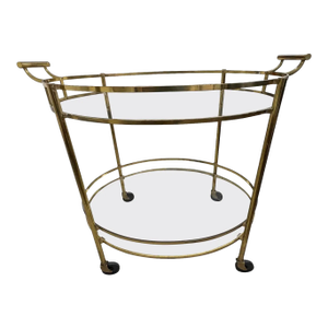 1960s Italian Modern Brass and Glass Bar Cart
