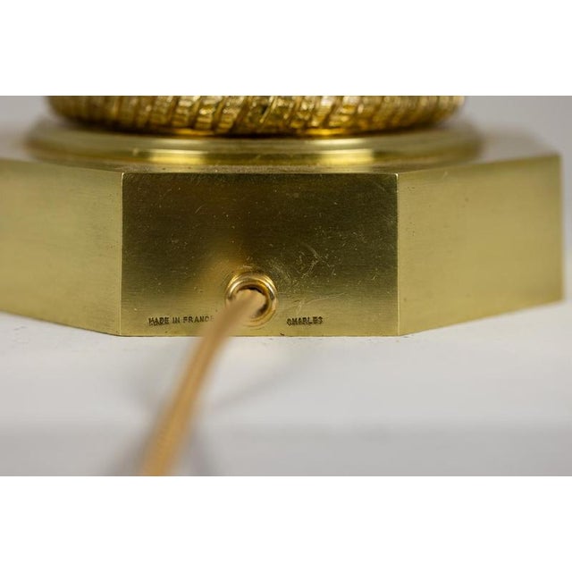 Metal Egg Lamp in Bronze and Resin from Maison Charles, 1970s For Sale - Image 7 of 8