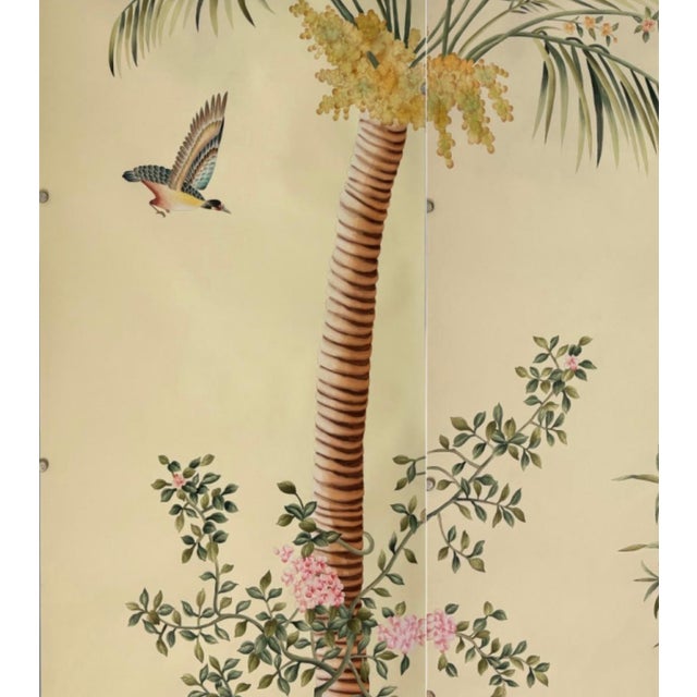 Not Yet Made - Made To Order Hand‑Painted Chinoiserie Tropical Palm Mural Wall Panels, Set of 2, Botanical Bird Wallpaper For Sale - Image 5 of 7