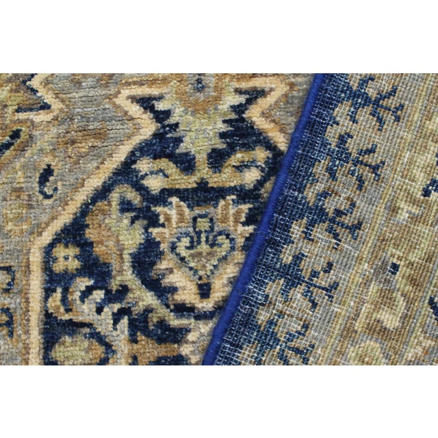 Beige Classic Ziegler Blue Beige Hand-Knotted Wool Rug - 3'0'' X 5'10'' For Sale - Image 8 of 8