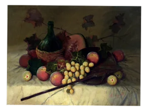 Antonio Cianelli, Still Life with Grapes and Figs, 1990s, Oil on Canvas
