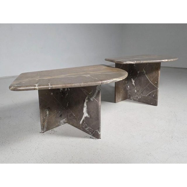Italian Sculptural Breccia Marble Coffee Tables, 1970s, Set of 2 For Sale - Image 4 of 9