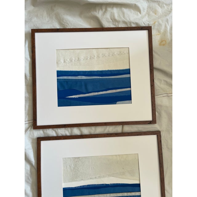 2020s Contemporary Semi-Abstract​ Mixed Media Nautical Sailcloth Landscape​ - By JJ-Hogan | Greater Kindness, Framed For Sale - Image 5 of 7