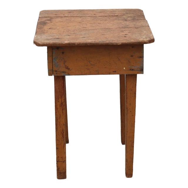 Vintage Rustic Farm Painted Side Table/Stand For Sale
