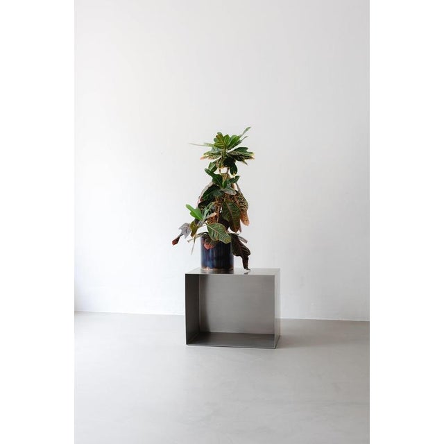 Metal Sonar Cube Multifunction Furniture in Brushed Stainless Steel by Form & Eisen For Sale - Image 7 of 18