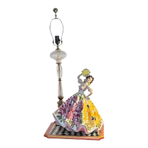 Mid-Century Giovanni Girardi Porcelain Figurine Dancing Gypsy Table Lamp